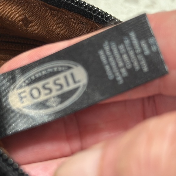 Fossil Rich Brown cognac Leather Crossbody Bag brass hardware Y2K boho western - Picture 8 of 9